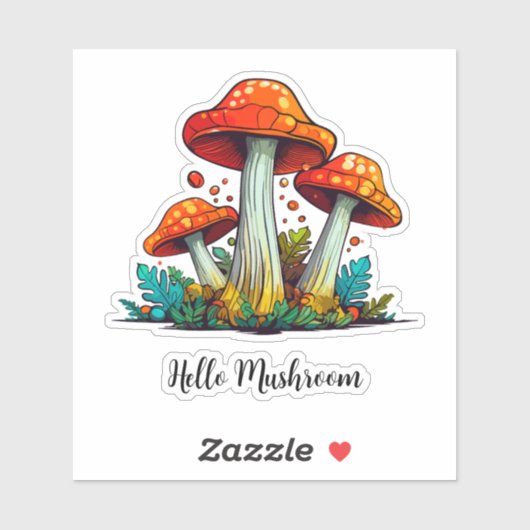 Personalisiert Kawaii Handgezeichnetes Mushroom-Sr Aufkleber (Blatt)