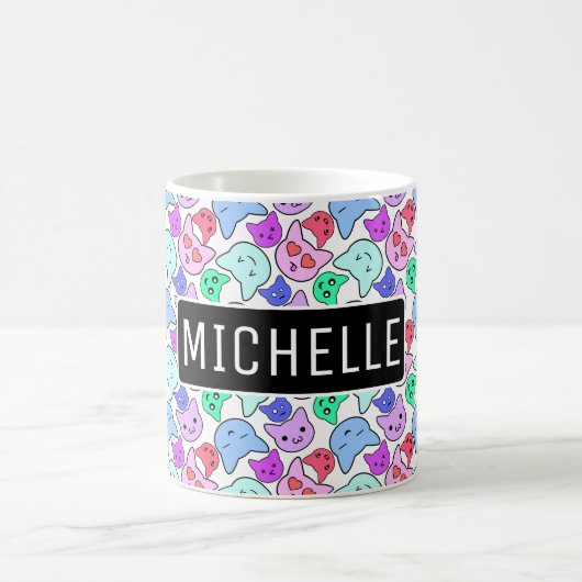 Personalisiert Kawaii Kitty Kaffeetasse (Mittel)