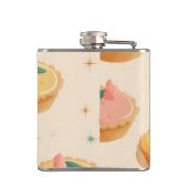 Personalisiert Kawaii Lemon Tart Pattern Flachmann (Rückseite)