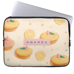 Personalisiert Kawaii Lemon Tart Pattern Laptopschutzhülle