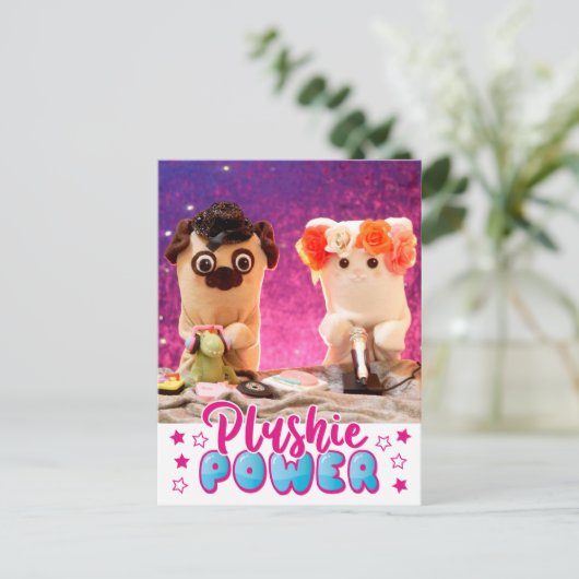 Personalisiert Kawaii Niedlich Plushie Power Plush Postkarte (Stehend Vorderseite)