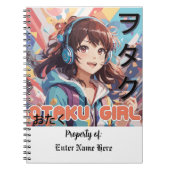 Personalisiert Kawaii Otaku Girl Anime-Notebook Notizblock (Vorderseite)
