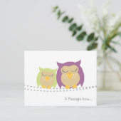 Personalisiert Kawaii Owl Postkarte (Stehend Vorderseite)