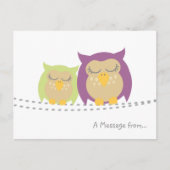 Personalisiert Kawaii Owl Postkarte (Vorderseite)