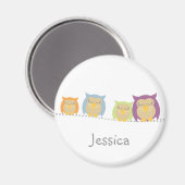 Personalisiert Kawaii Owls Magnet (Vorderseite/Rückseite)