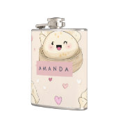 Personalisiert Kawaii Pastel Dumpling Muster Flachmann (Links)