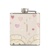 Personalisiert Kawaii Pastel Dumpling Muster Flachmann (Rückseite)