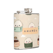 Personalisiert Kawaii Sushi Japanisches Muster Flachmann (Rechts)