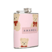 Personalisiert Kawaii Teddy Bear Pattern Flachmann (Rechts)