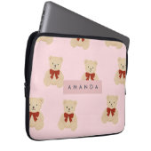 Personalisiert Kawaii Teddy Bear Pattern Laptopschutzhülle (Vorne Rechts)
