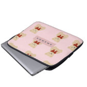 Personalisiert Kawaii Teddy Bear Pattern Laptopschutzhülle (Vorne Knopf)