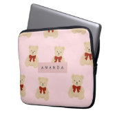 Personalisiert Kawaii Teddy Bear Pattern Laptopschutzhülle (Vorderseite Links)