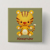 Personalisiert Kawaii Tiger Button (Vorderseite)