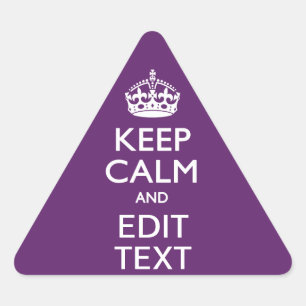 Personalisiert KEEP CALM UND Text bearbeiten auf L Dreieckiger Aufkleber