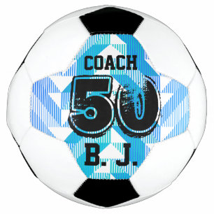 Personalisiert Keepake Aquamarine blaue Streifen Fußball