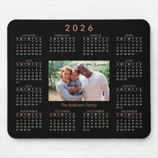 Personalisiert Keepake Foto 2024 Kalender Mousepad (Vorne)