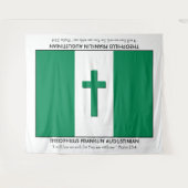 Personalisiert Keepake | NIGERIA FLAG mit Kreuz Wandteppich (Vorderseite (Horizontal))