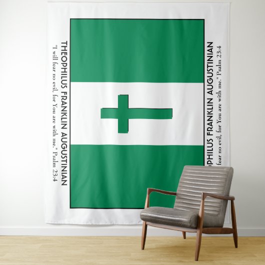 Personalisiert Keepake | NIGERIA FLAG mit Kreuz Wandteppich (Beispiel)