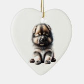 Personalisiert Keeshond Welppy Keramik Ornament (Rechts)