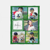 Personalisiert Kelly Green Foto Collage Mit Monogr Fleecedecke (Vorderseite)