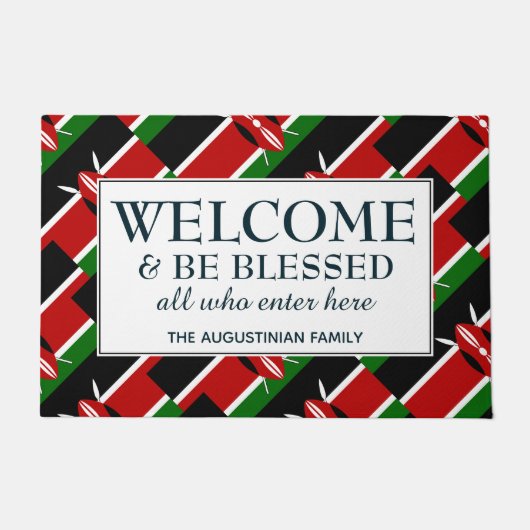 Personalisiert KENYA Willkommen Fußmatte (Vorderseite)