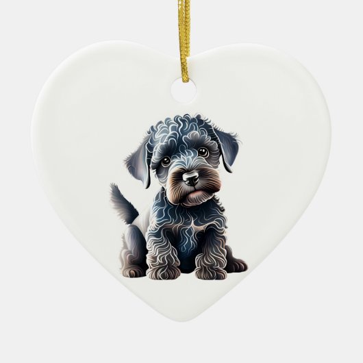 Personalisiert Kerry Blue Terrier Puppy Keramik Ornament (Vorne)