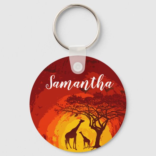 Personalisiert Key Chain African Safari Giraffen S Schlüsselanhänger (Vorderseite)