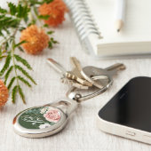 Personalisiert Key Chain Geometric Garden Rose Hun Schlüsselanhänger (Seite)