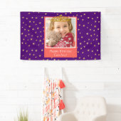 Personalisiert Kid Foto Happy Birthday Gold Crown Banner (Insitu)