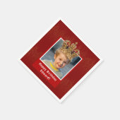 Personalisiert Kid Foto Happy Birthday King Crown Serviette (Ecke)