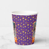 Personalisiert Kid Foto Happy Birthday w/ Blue Hat Pappbecher (Rechts)