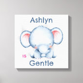 Personalisiert Kids Affirmation Deko | Blauer Elef (Vorderseite)
