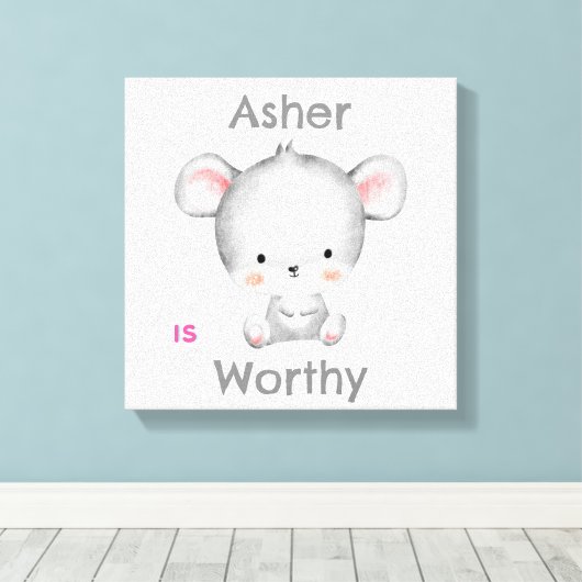 Personalisiert Kids Affirmation Deko | Graumäuse (Insitu (Holzboden))