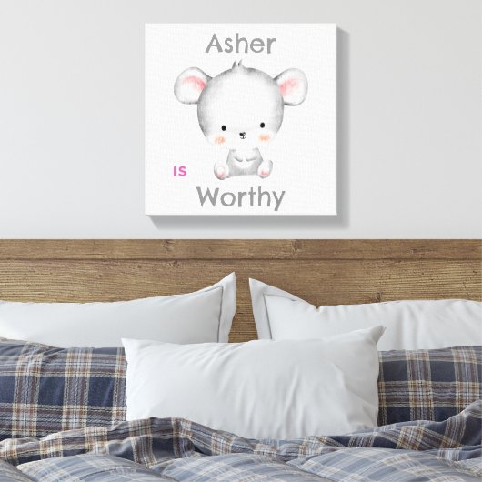 Personalisiert Kids Affirmation Deko | Graumäuse (Insitu (Schlafzimmer))