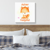 Personalisiert Kids Affirmation Deko | Orange Fox (Insitu (Schlafzimmer))