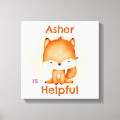 Personalisiert Kids Affirmation Deko | Orange Fox (Vorderseite)