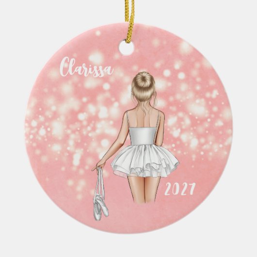 Personalisiert Kids Ballerina Weihnachtsschmuck (Vorne)
