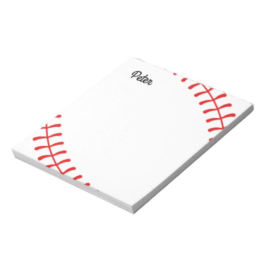 Personalisiert Kids Baseball Notepad Notizblock (Rotiert)