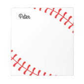 Personalisiert Kids Baseball Notepad Notizblock (Vorderseite)