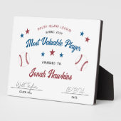 Personalisiert Kids Baseball Team Award Fotoplatte (Seite)