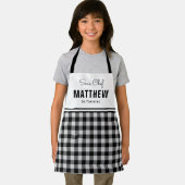 Personalisiert Kids Black and White Buffalo Karier Schürze (Insitu)