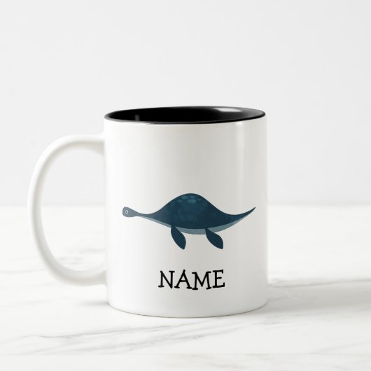 Personalisiert Kids Custom Dinosaurier Schildkröte Zweifarbige Tasse (Links)