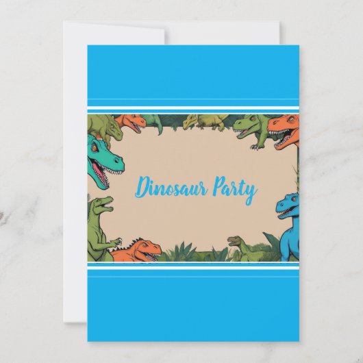 Personalisiert Kids Dinosaur Party Einladung (Vorderseite)