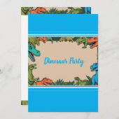 Personalisiert Kids Dinosaur Party Einladung (Vorne/Hinten)