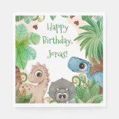 Personalisiert Kids Dinosaurier Geburtstag Serviette (Vorderseite)