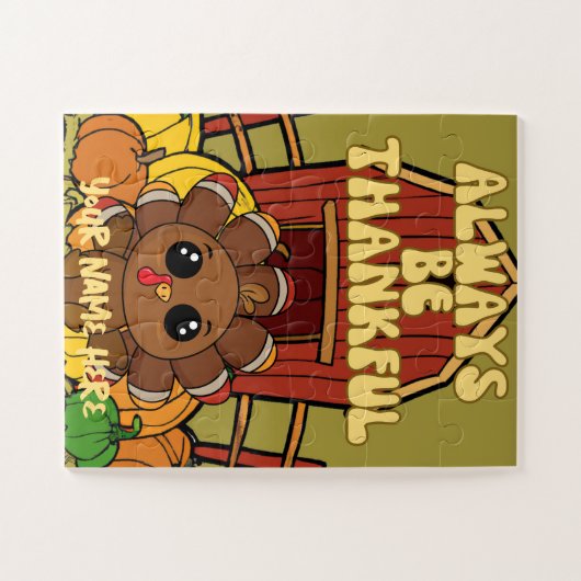 Personalisiert Kids Erntedank Puzzle (Horizontal)