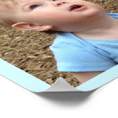 Personalisiert Kids Foto Niedlich Blue Birthday Pa Poster (Ecke)