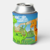 Personalisiert Kids Green Orange Dinosaurier Dosenkühler (Kanne Rückseite)