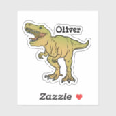 Personalisiert Kids Green T-REX Dinosaurier Sticke Aufkleber (Blatt)