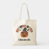 Personalisiert Kids Halloween Leckerei Bag Niedlic Tragetasche (Rückseite)